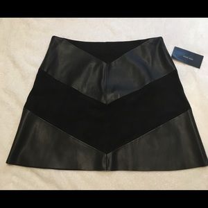 NWT Zara faux leather & suede chevron miniskirt